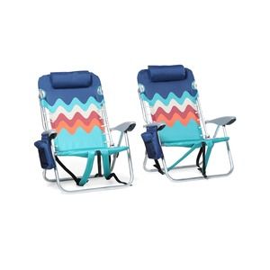 ALPHA CAMP Backpack Beach Chairs Set of 2